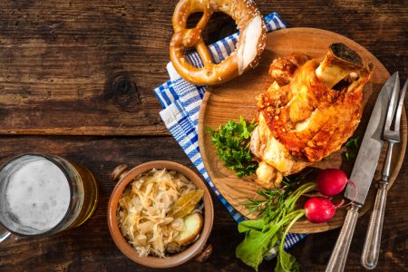 Pork knuckle with beer and sauerkraut Pork knuckle with beer and sauerkraut. Oktoberfest